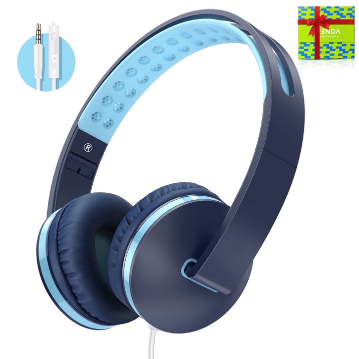 SEENDA WGYP-018 | Lightweight Foldable On-Ear Headphones with Microphone-blue color