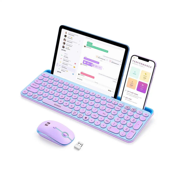 Seenda CTU-301 Multi-Device Bluetooth+2.4G Keyboard & Mouse with Integrated Stand