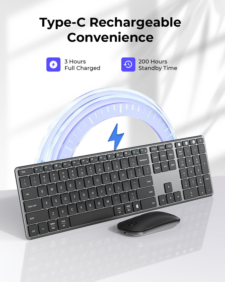 Type-C Rechargeable Convenience, 3 HoursFull Charged, 200 Hours Stand by Time